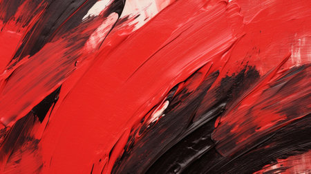 abstract art with our captivating composition featuring bold Crimson Red and sophisticated Charcoal Gray brush strokes. This expressive arrangement brings a modern and vibrant touch to any spaceの素材