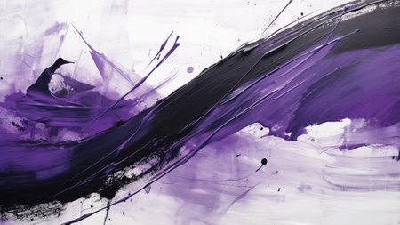Deep Purple and Silver Abstract Brush Strokes. This unique artwork features bold and expressive brush strokes in a mesmerizing abstract arrangement, adding a touch of modern sophistication to any roomの素材