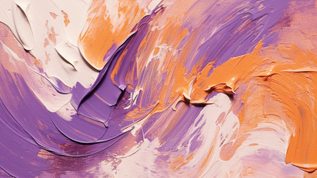 Lilac and Burnt Sienna abstract brush strokes. Our collection offers bold and expressive artwork, perfect for modern interiors. unique, contemporary art that blends the serenity of lilacの素材