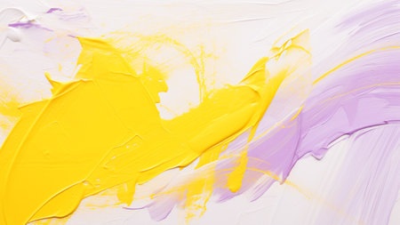 Lavender and Mustard Yellow in this abstract art piece. Our bold and expressive brush strokes create a visually stunning composition, perfect for adding a touch of modern elegance to your space.の素材