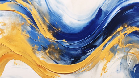 abstract brush strokes featuring royal blue and gold hues. Explore a symphony of bold and expressive patterns that add a touch of sophistication and creativity to any creative endeavorの素材