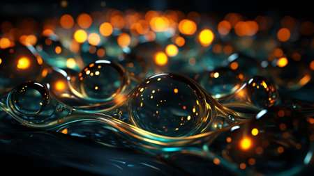 abstract neon lights pattern in Galactic Gold and Laser Green.blends vibrant colors in a mesmerizing abstract arrangement, modern art. Elevate your projects with this unique and dynamic patternの素材