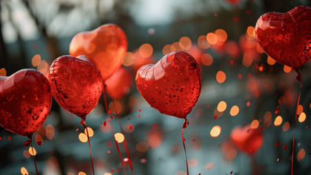special moments with the enchantment of heart-shaped balloons and confetti. Our curated collection adds a touch of romance to your celebrations, creating a festive atmosphere that lingers in memoriesの素材