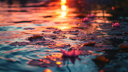 Discover the enchanting world of romance through mesmerizing reflections in water. Our skilled photographers use the magic of sunsets and twilight to create dreamy moments that will last a lifetimeの素材