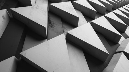 Explore the beauty of monochrome harmony in this abstract background. Dive into the contrast between light and dark grays, shaping geometric symmetry and asymmetry. A captivating play of shades awaitsの素材