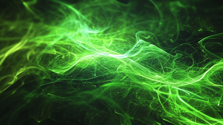 vibrant energy Laser Lime Fusion abstract background. dynamic neon waves, expertly crafted by blending laser green with bright lime. electrifying visual experience, a futuristic and lively atmosphereの素材