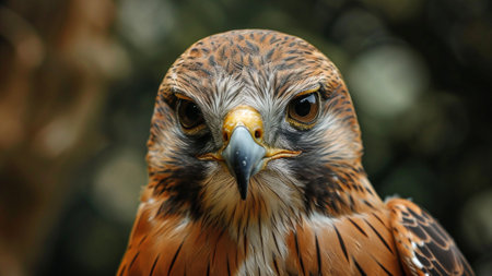 Explore the intense gaze of a falcon through this captivating close-up shot. This documentary photo provides a detailed look at the powerful predator's focused eyes, the beauty and intensity of natureの素材