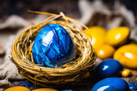 Elevate your Easter decor with abstract expressionist Easter Egg paintings. Each piece is meticulously crafted with bold brushstrokes and vibrant colors, exuding dynamic energy and expressive charm.の素材
