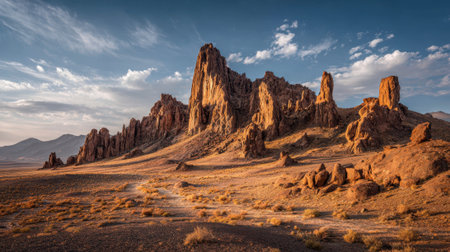 A rock formation, desert, high altitude, arid, landscape, dramatic sky, remoteの素材