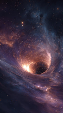 A wormhole space stars cosmic swirling vibrant glowing mysterious universeの素材