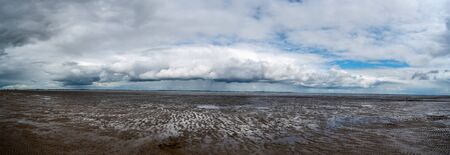 Panoramic view of the beautiful nature with a riverの写真素材