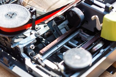 Detailed shots of an old typewriterの写真素材