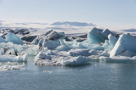 Floating Icebergs at Jokulsarlon Glacier Lagoon in Iceland