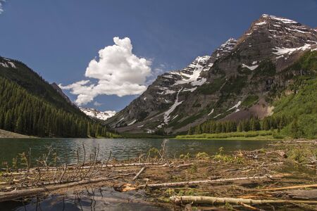 Crater Lake, Colorado near Maroon Bells.の写真素材