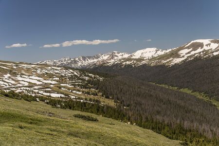 Medicine Bow Curve in Rocky Mountain National Park, Colorado, United Statesの写真素材
