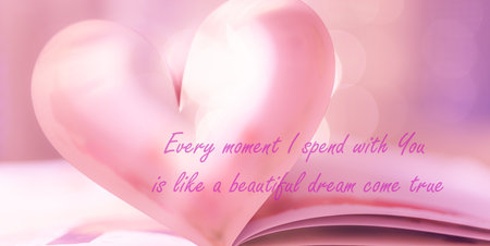 Closeup love Valenstines day Perfect heart shape book pages romantic. Vintage style colors, quotes lights reflections. Beautiful February Valentine day artistic. Couple anniversaryの写真素材