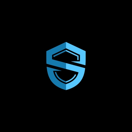 letter S shield logoのイラスト素材