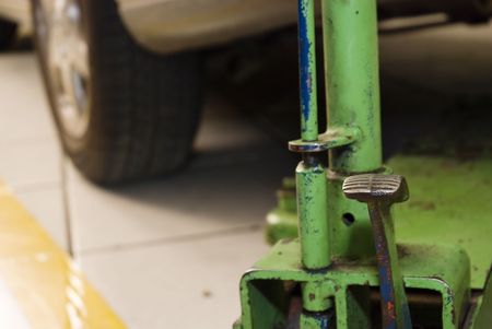 Detail of a green undehoistの写真素材