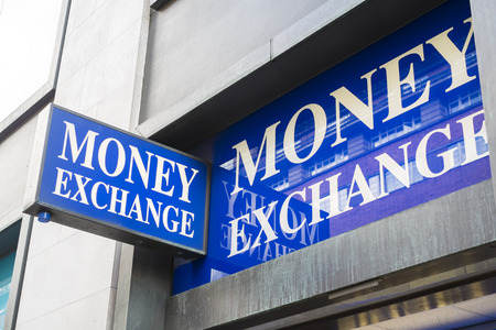 Money exchange shop facadeの写真素材