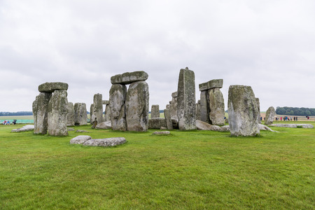 STONEHENGE, WILTSHIRE, UK - AUGUST 17: The ancient archeological site of Stonehenge was added to the UNESCO World Heritage Sites in 1986 and dates back from 3100BC. August 17, 2013 in Wiltshire, UK.のeditorial素材