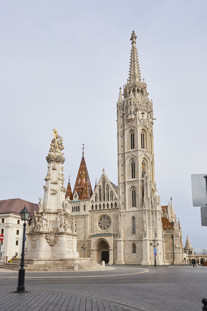 BUDAPEST, HUNGARY - FEBRUARY 02: Entrance to Saint Matthias Church in the Castle District. February 02, 2016 in Budapest.のeditorial素材