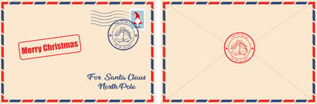 Dear santa claus mail. Letter to santa claus.のイラスト素材
