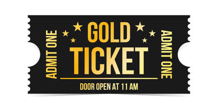 Luxury gold ticket template vector isolated.のイラスト素材