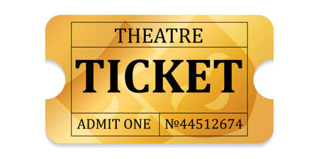 Luxury gold ticket and coupon template vector isolated.のイラスト素材