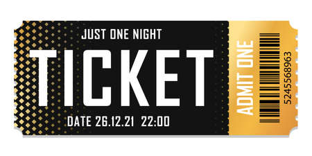 Luxury gold ticket and coupon template vector isolated.のイラスト素材