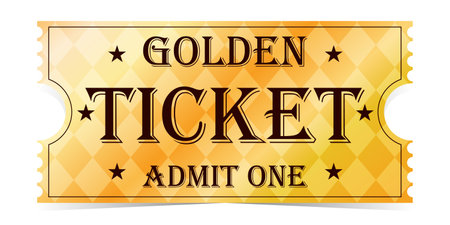 Luxury gold ticket and coupon template vector isolated.のイラスト素材