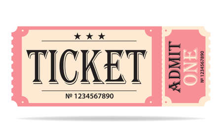 Ticket admit. Admit one ticket icons.のイラスト素材