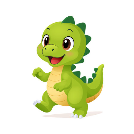 Super cute dinosaur in cartoon style. Vector illustration isolated on white background.のイラスト素材