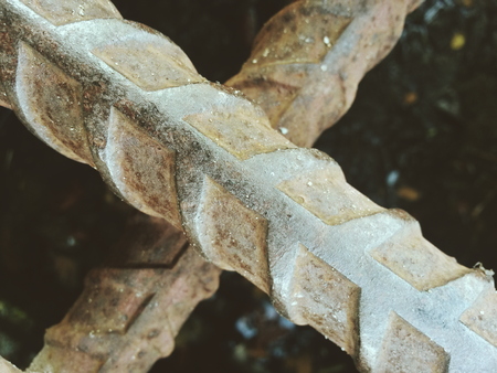 Rusty steel rodの写真素材