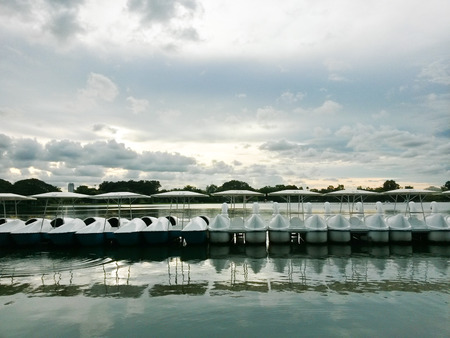 port in the parkの写真素材