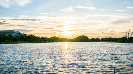 sunset waterの写真素材