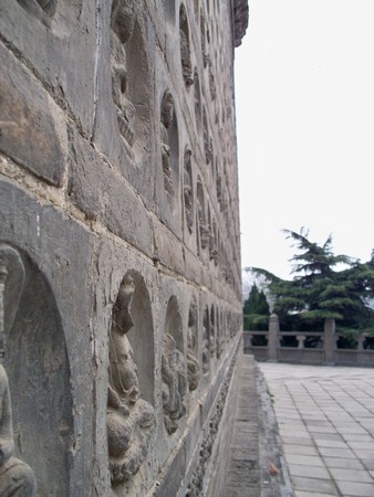 Surface of a carved wallの写真素材