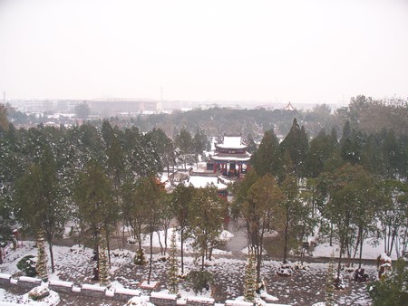 High angle view of a stele pavilion in a parkのeditorial素材