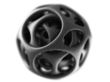 steel spherical designer made in 3Dの写真素材