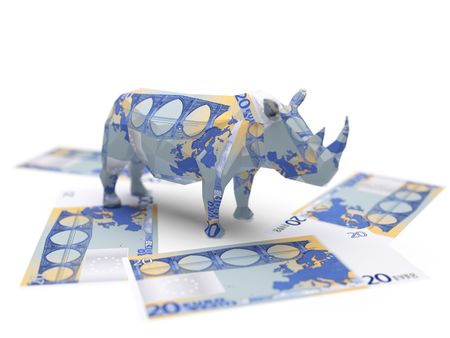 euro origami rhino の写真素材