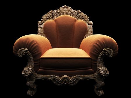 classic chair in the dark の写真素材