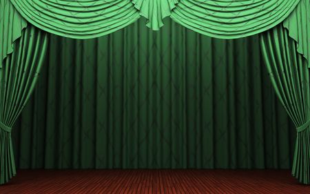 green velvet curtain opening scene の写真素材