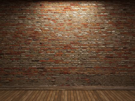 illuminated brick wall の写真素材