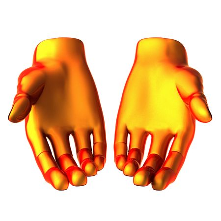 holding orange hand isolated on white backgroundの写真素材