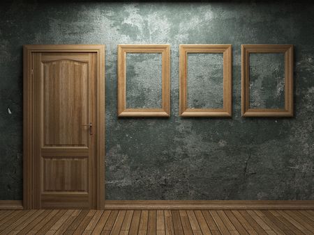 old concrete wall and frames 