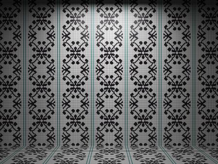 illuminated tile wall の写真素材