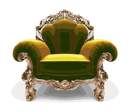isolated classic golden chair のイラスト素材