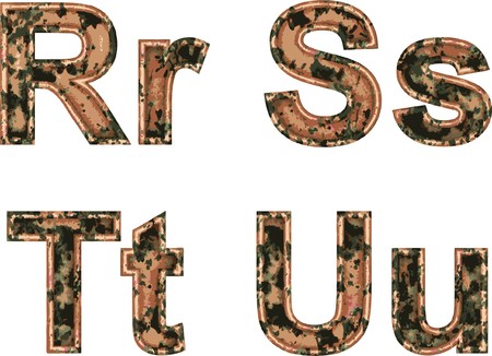 Arial Black Alphabet stylized to rusty painted metal のイラスト素材