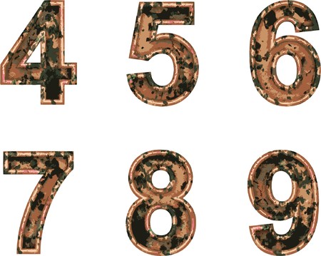 Arial Black Alphabet stylized to rusty painted metal のイラスト素材