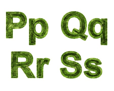 Arial Black Alphabet stylized to grass のイラスト素材