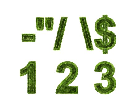 Arial Black Alphabet stylized to grass のイラスト素材